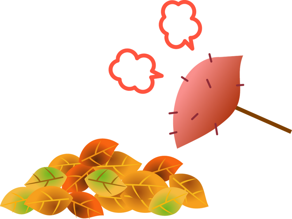 １１月１５日 木 いけとおがわ 親子広場いちご 焼き芋と落ち葉の工作