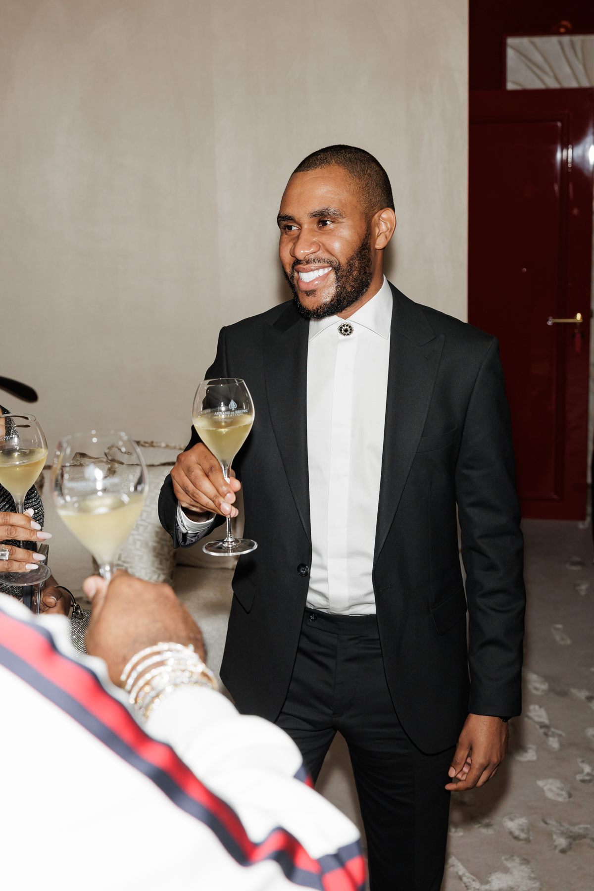 Mr K Nations receiving the Armand de Brignac and Tiffany & Co. collector bottle at NAHATÉ Dubai — selected frame 20