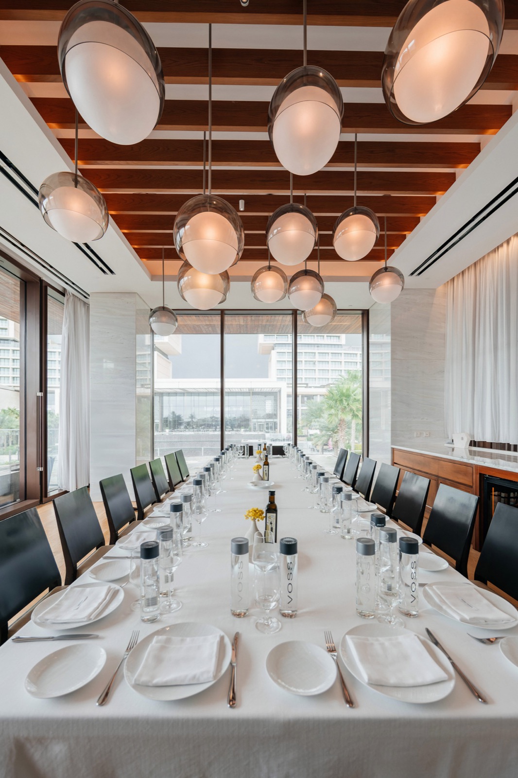 A refined interior prepared for a private event
