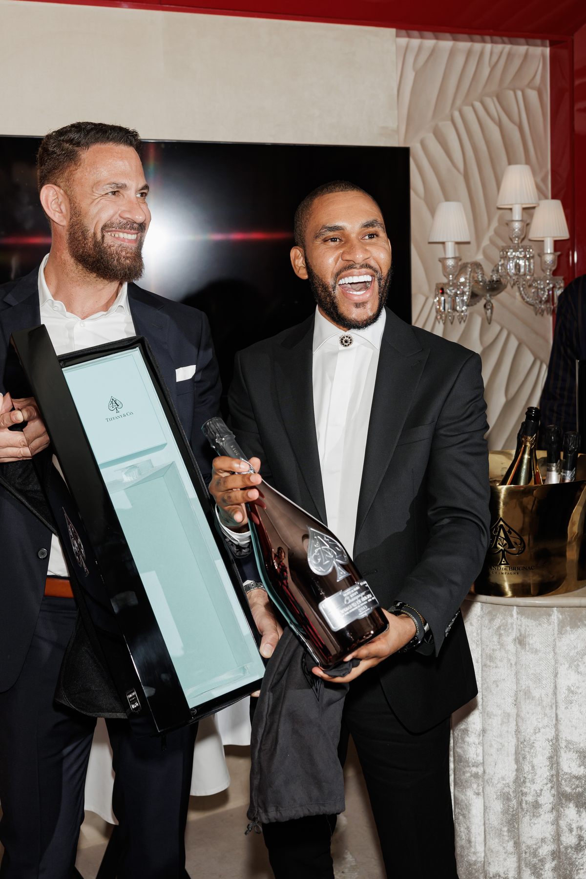Mr K Nations receiving the Armand de Brignac and Tiffany & Co. collector bottle at NAHATÉ Dubai — selected frame 01