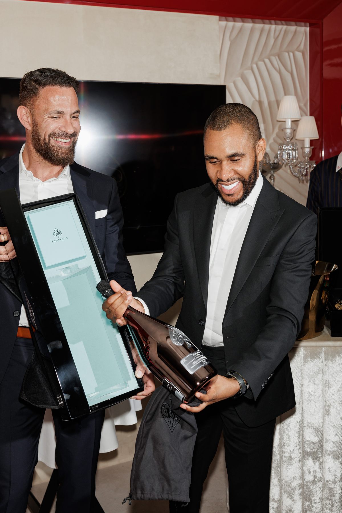 Mr K Nations receiving the Armand de Brignac and Tiffany & Co. collector bottle at NAHATÉ Dubai — selected frame 02