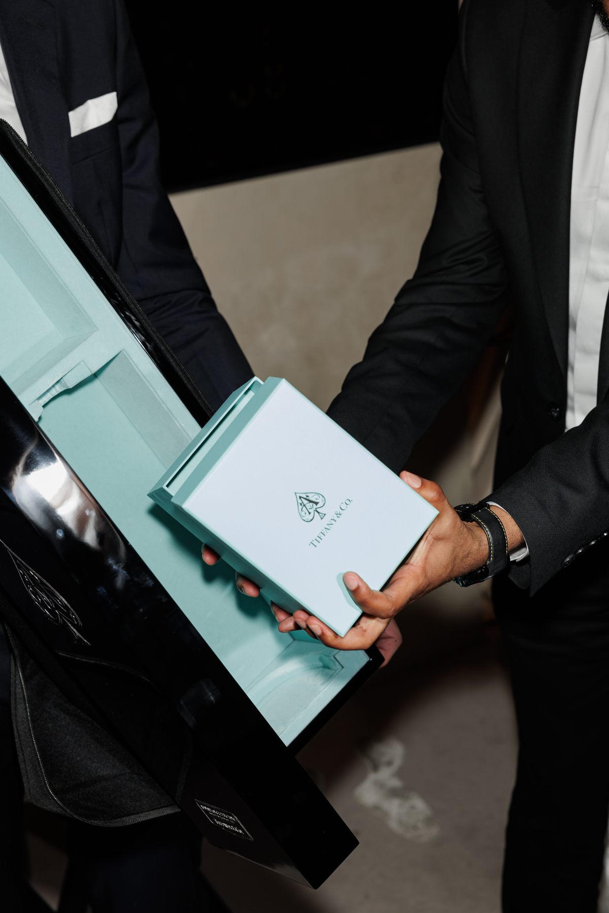 Mr K Nations receiving the Armand de Brignac and Tiffany & Co. collector bottle at NAHATÉ Dubai — selected frame 07