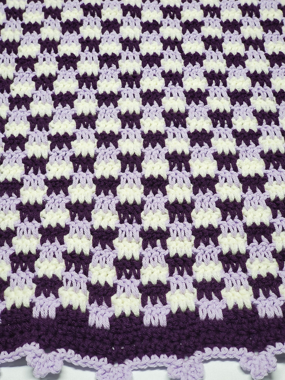 Thumbnail: Crocheted Checker Plaid Stitch Baby Blankets 