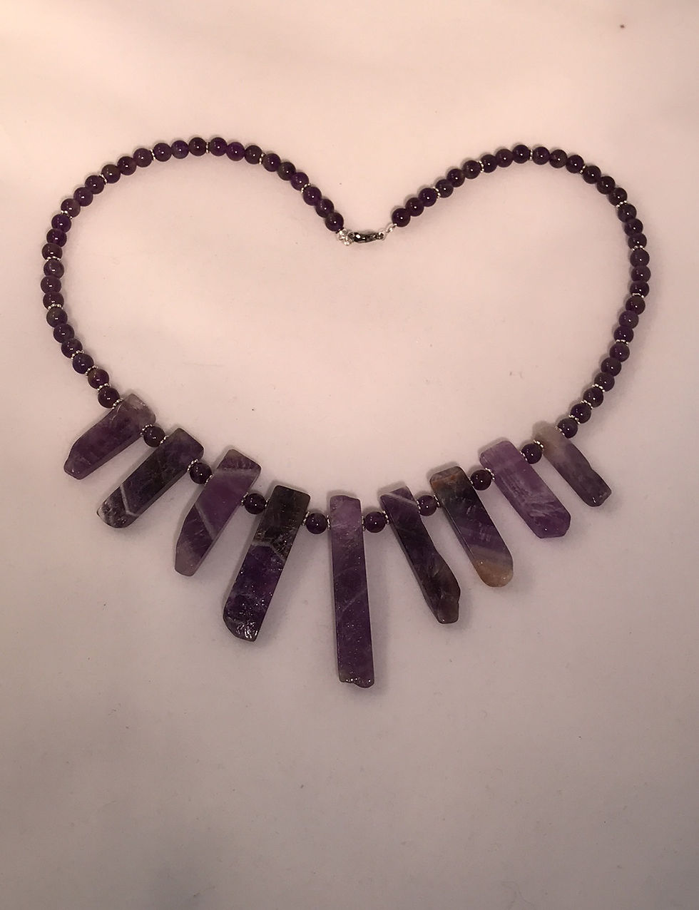 Thumbnail: Purple Genuine Stone Necklace and Earrings Set