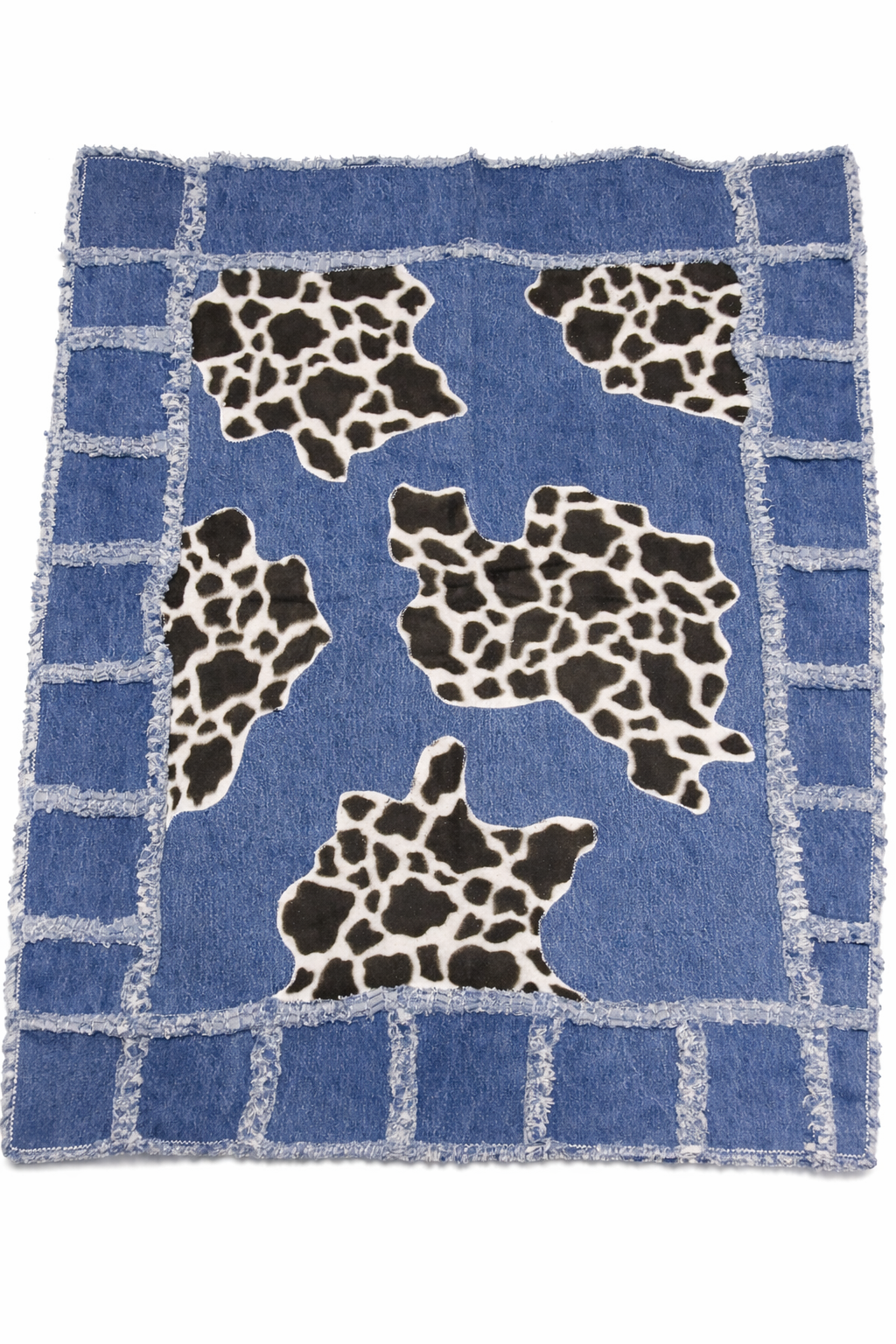 Moo Moo Cow Denim Rag Lap Blanket