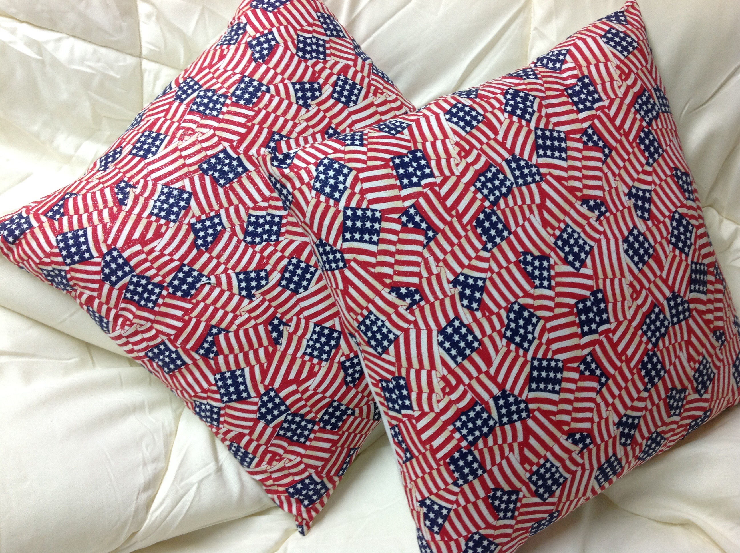 July 4th - Waving Flags Throw Pillow Set