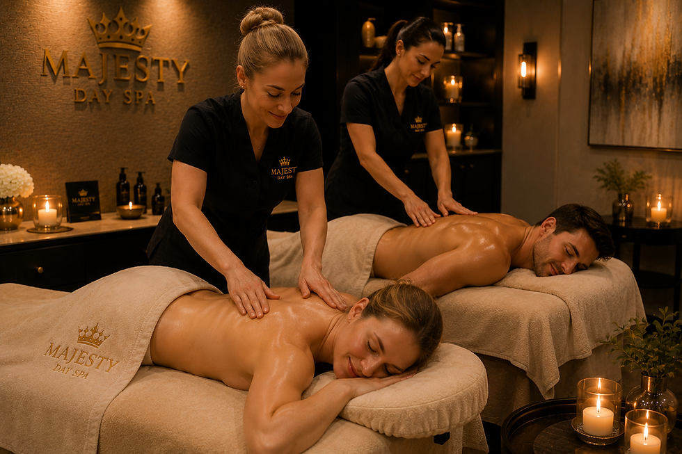Couple enjoying a luxury spa experience near Las Olas Boulevard in Fort Lauderdale before or after a romantic date night.