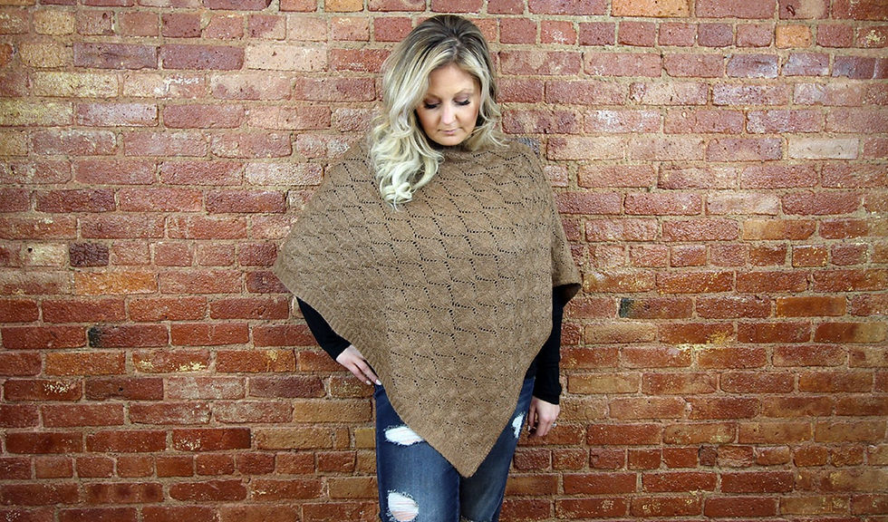 Thumbnail: New England Alpaca Fiber Pool LEAF Shawl Poncho