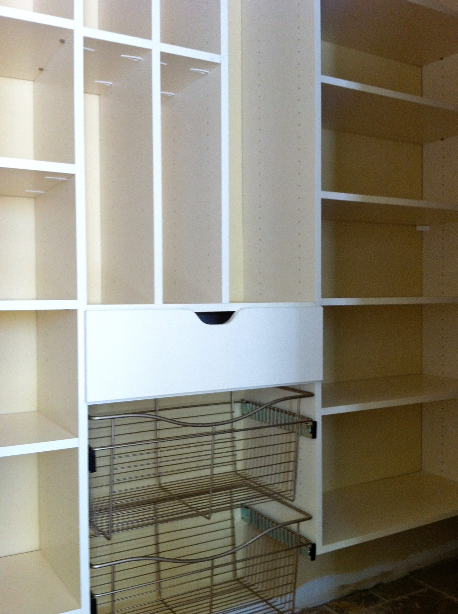 Wire Baskets in the Pantry