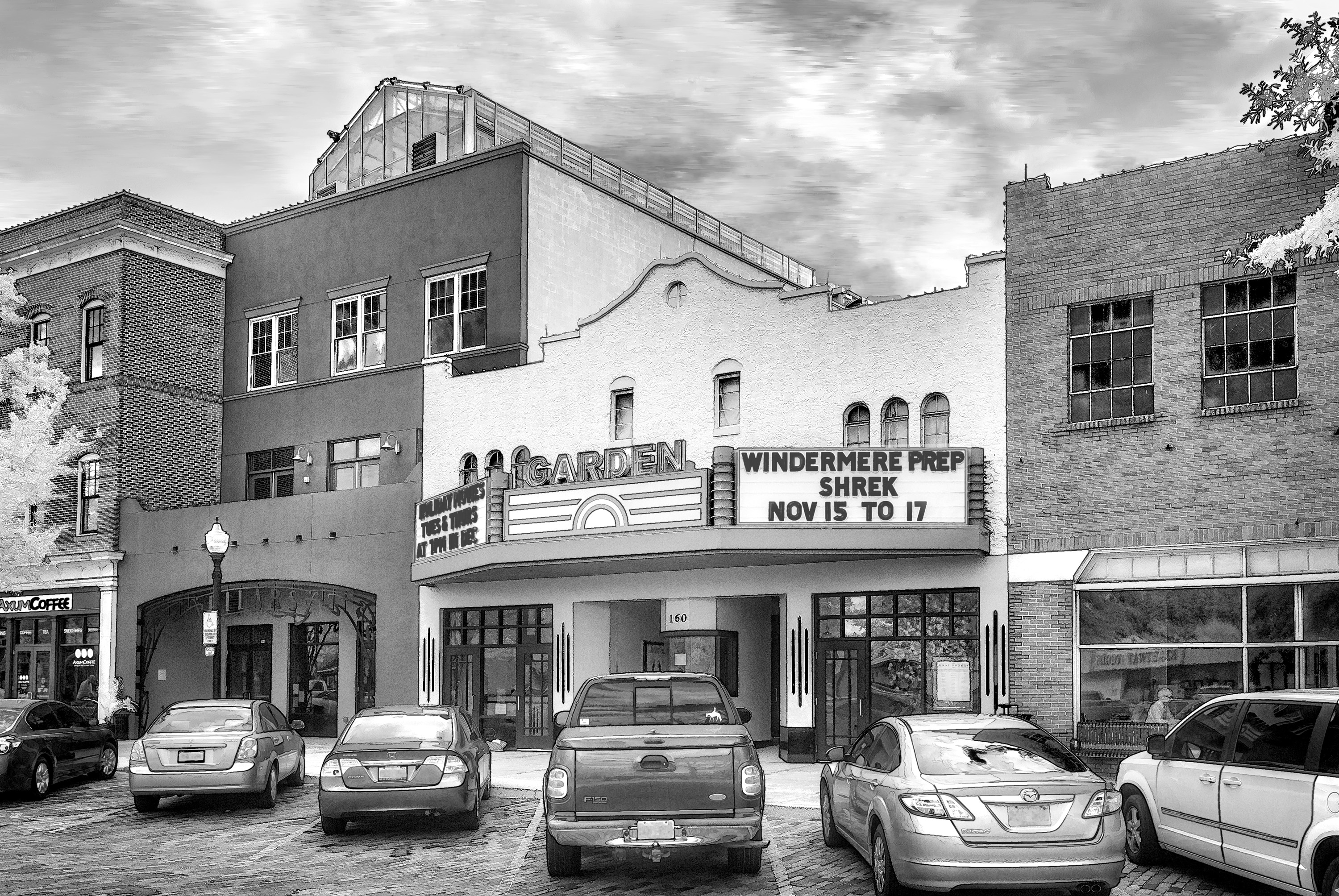 Garden Theatre in Black and White