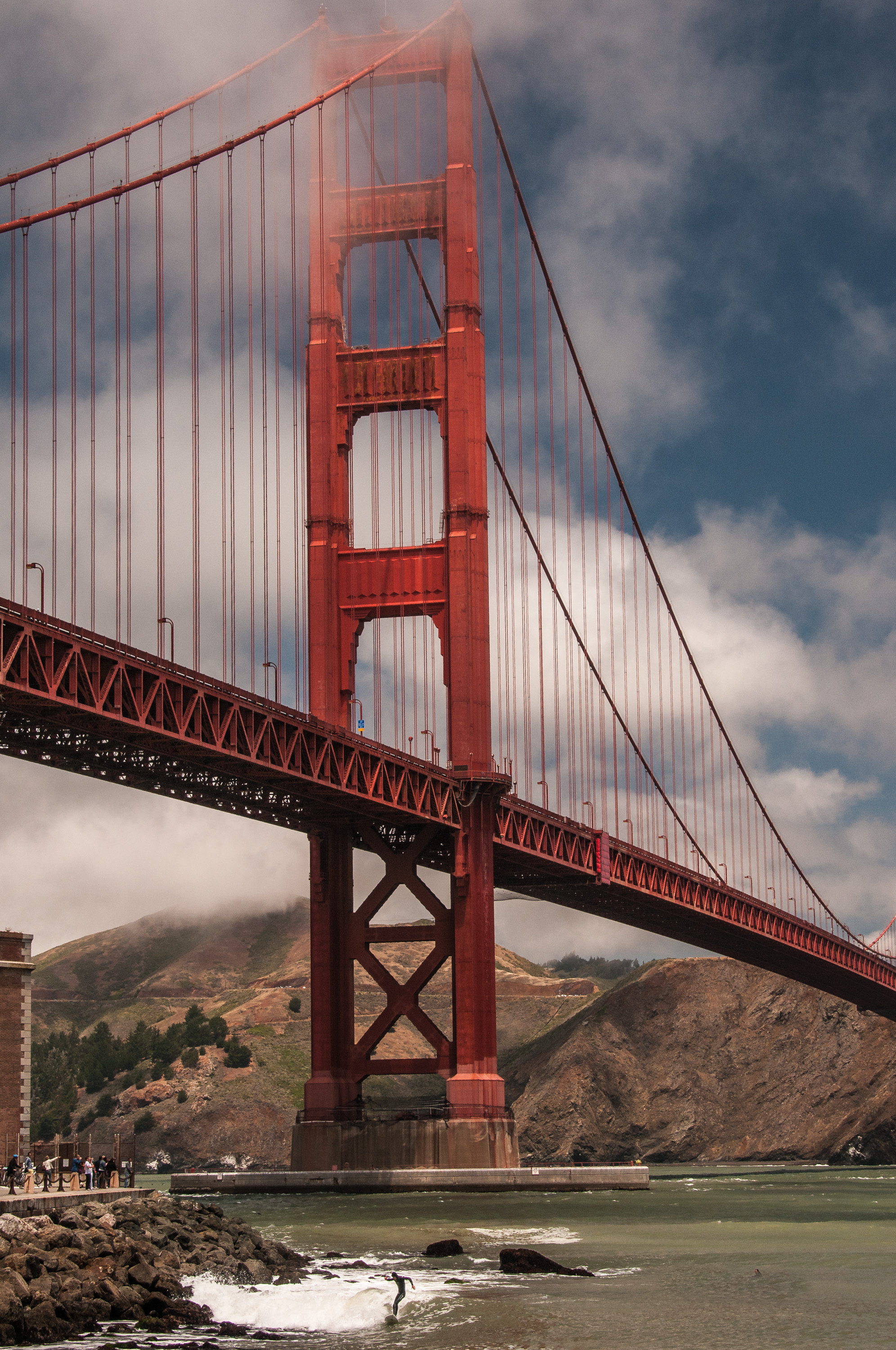 Surfing under the Golden Gate