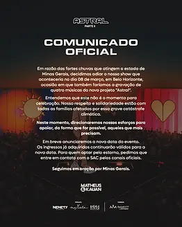 Gravação Astral: Matheus & Kauan, dia 08 de março em BH!