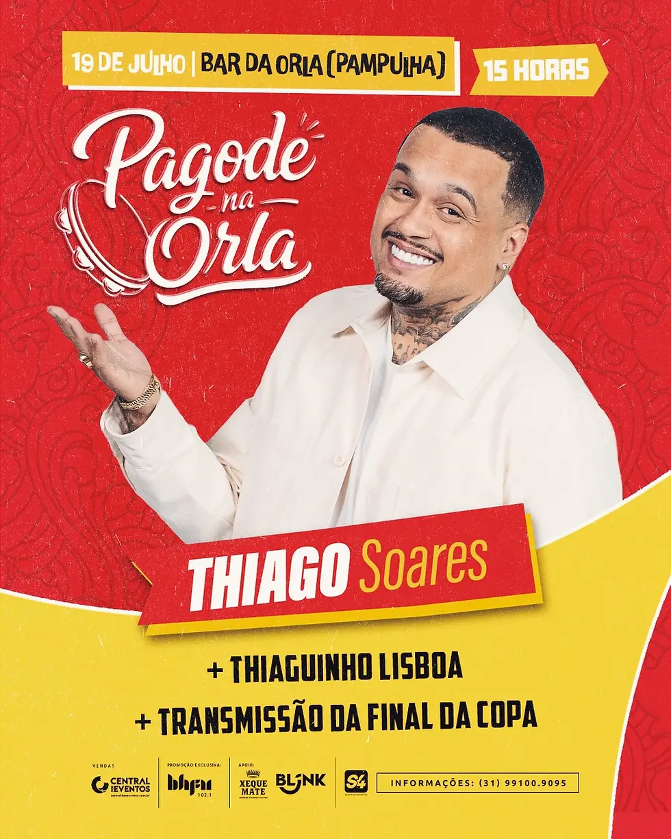 Pagode na Orla, dia 19 de julho no Bar da Orla!