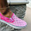 Thumbnail: Pink checkerboard custom Gucci flames vans 