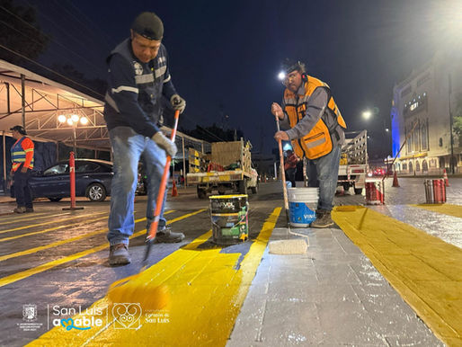 De noche, Gobierno de la Capital también trabaja por el Centro Histórico de San Luis Capital