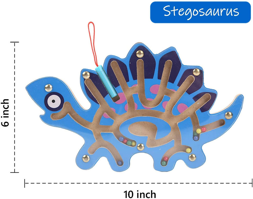 Thumbnail: Set of 2 Dinosaur Magnetic Maze Toys  Boys Girls STEM Fine Motor Skill Puzzle