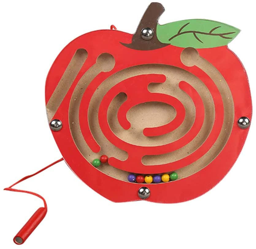 Thumbnail: Set of 3 Wooden Fruits Magnetic Maze Toys Montessori Labyrinth STEM Puzzle
