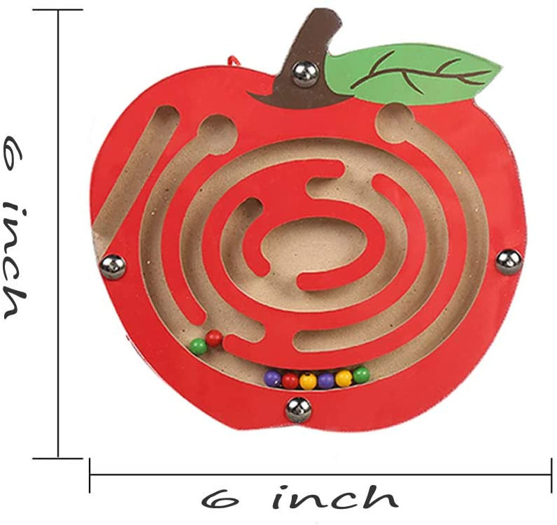 Thumbnail: Set of 3 Wooden Fruits Magnetic Maze Toys Montessori Labyrinth STEM Puzzle