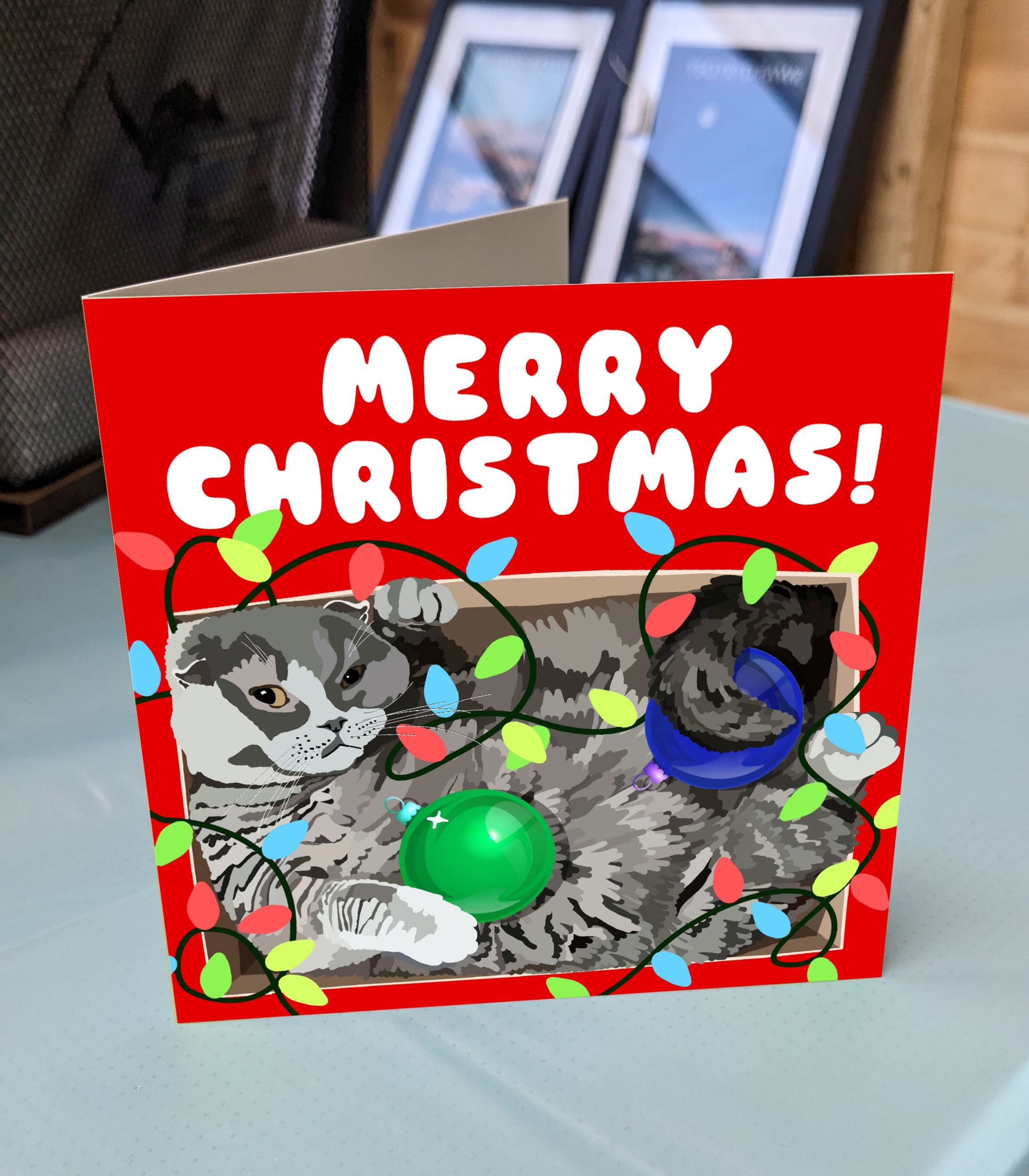 Cat Christmas Card (English)