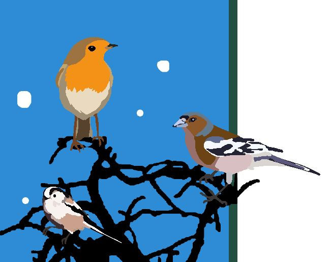 Thumbnail: Birds Christmas Card (Welsh)