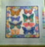 Needlepoint blocking in progress