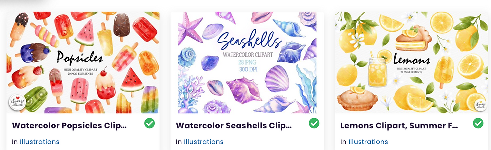 Summer digital stickers