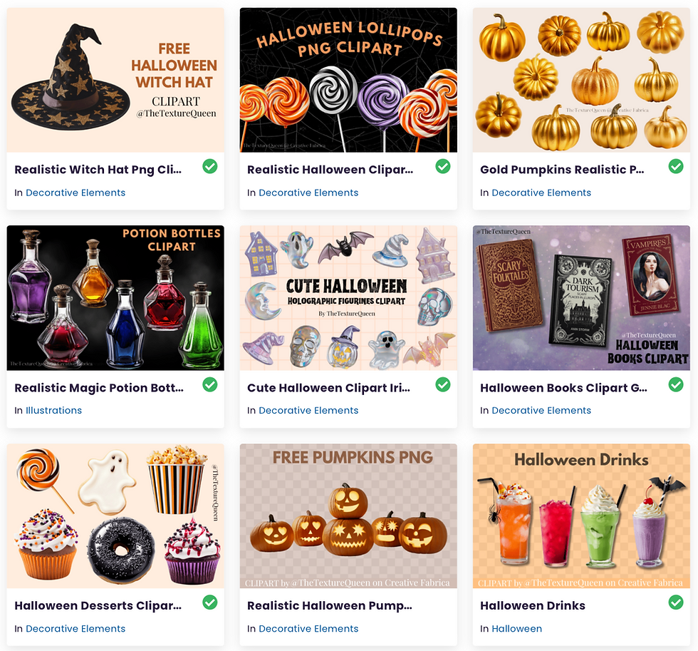 Realistic Halloween clipart on Creative Fabrica