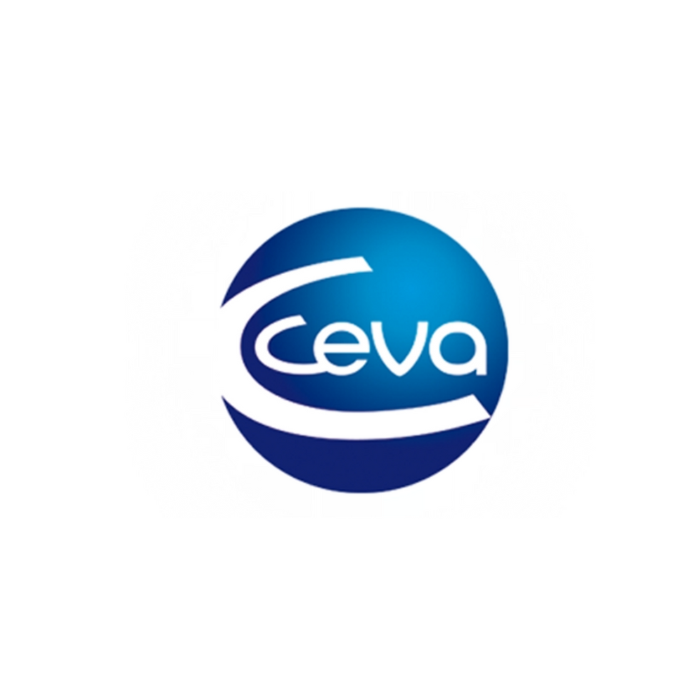 Logotipo de Ceva en círculo azul, marca y diseño corporativo, animal health company.