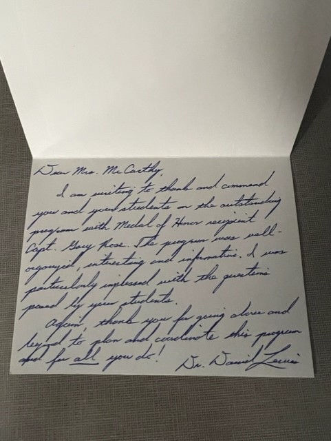 Letter from Superintendent