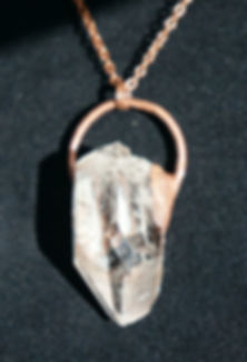 Clear quartz crystal pendant