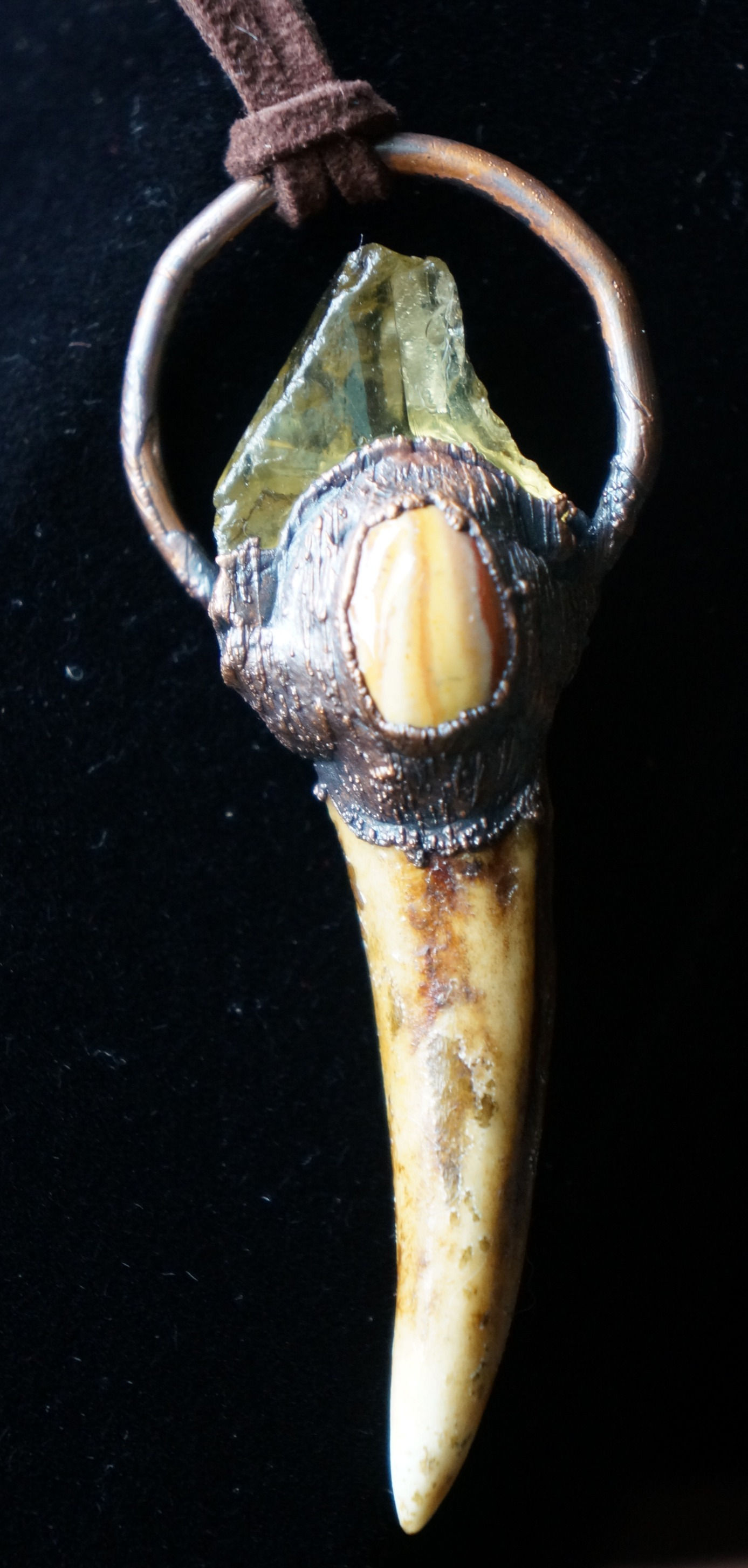 Citrine, Jasper, Deer Antler Necklace