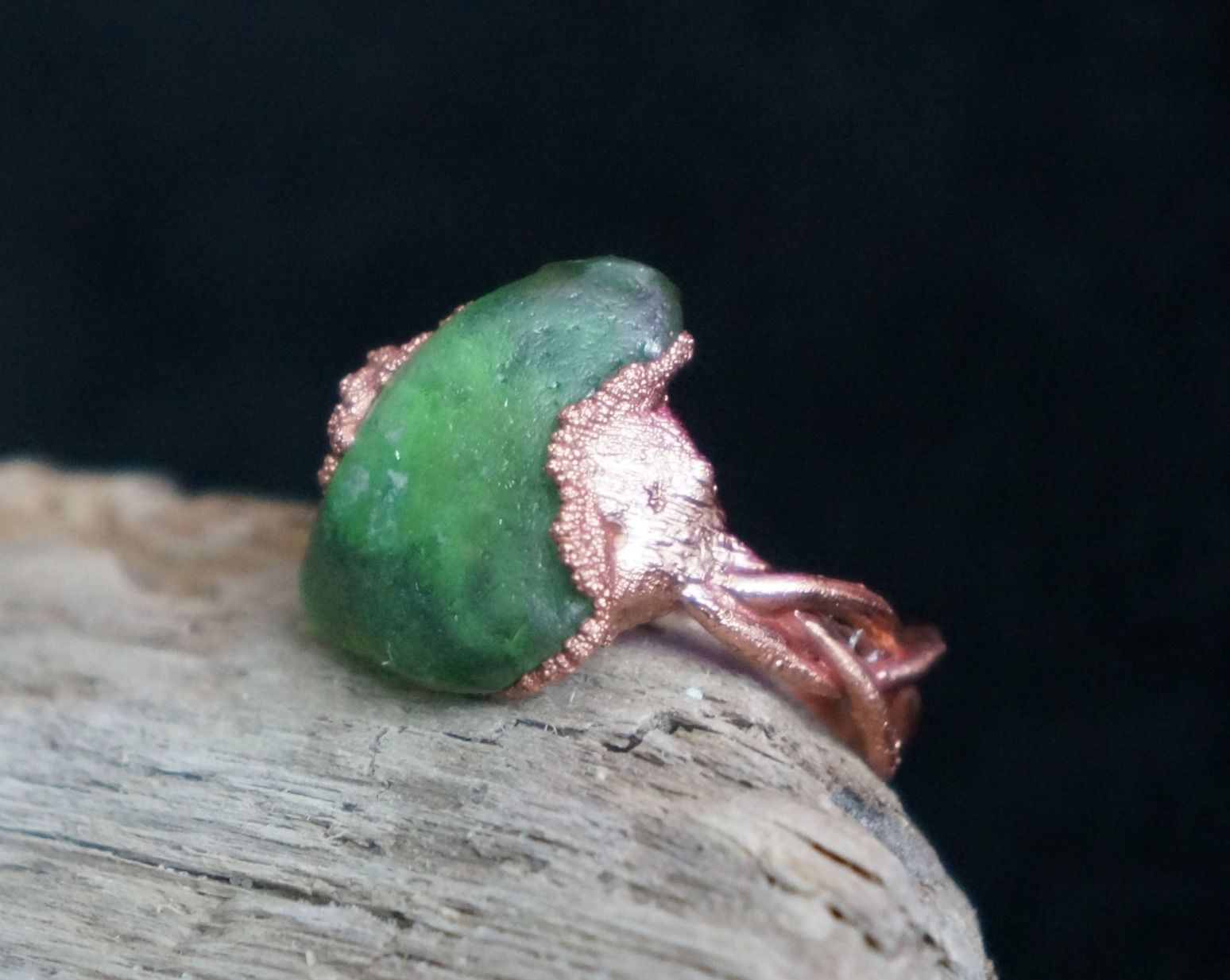 Green Sea Glass RIng