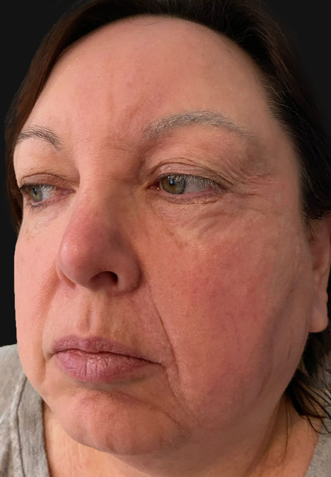 Old age half face makeup 