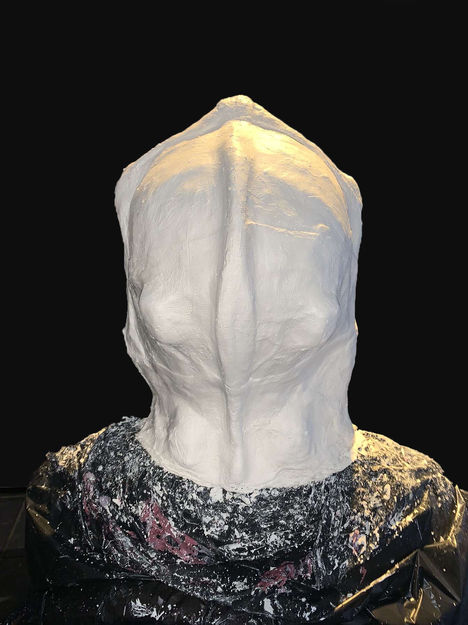 Full head lifecast - back of head with boning