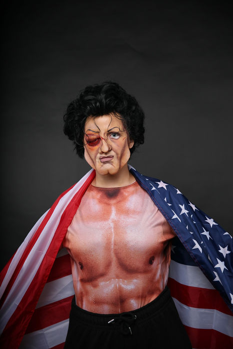 ROCKY Caricature makeup for Stage production context