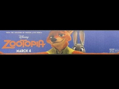 Mylar: Zootopia Size 11 1/2 In X 2 1/2 In Small
