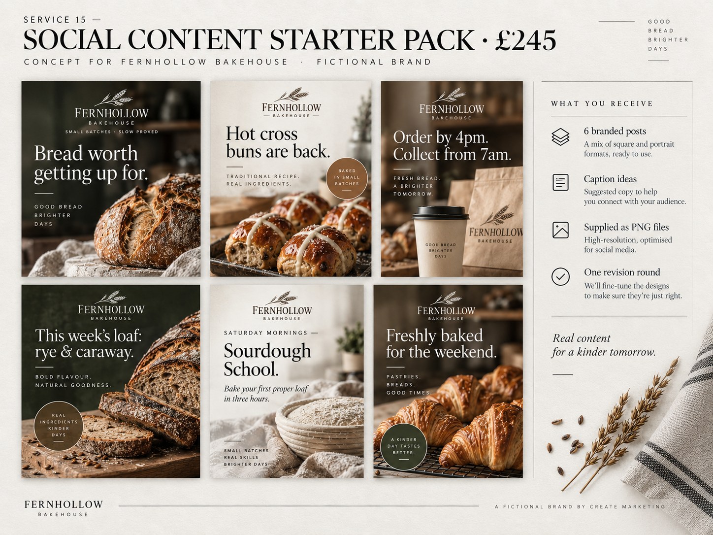 Social Content Starter Pack – example design by Create Marketing using a fictional brand