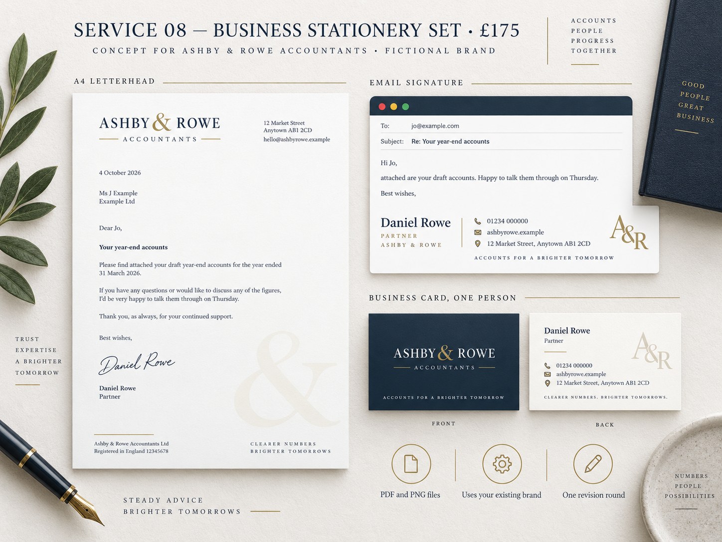 Business Stationery Set – example design by Create Marketing using a fictional brand