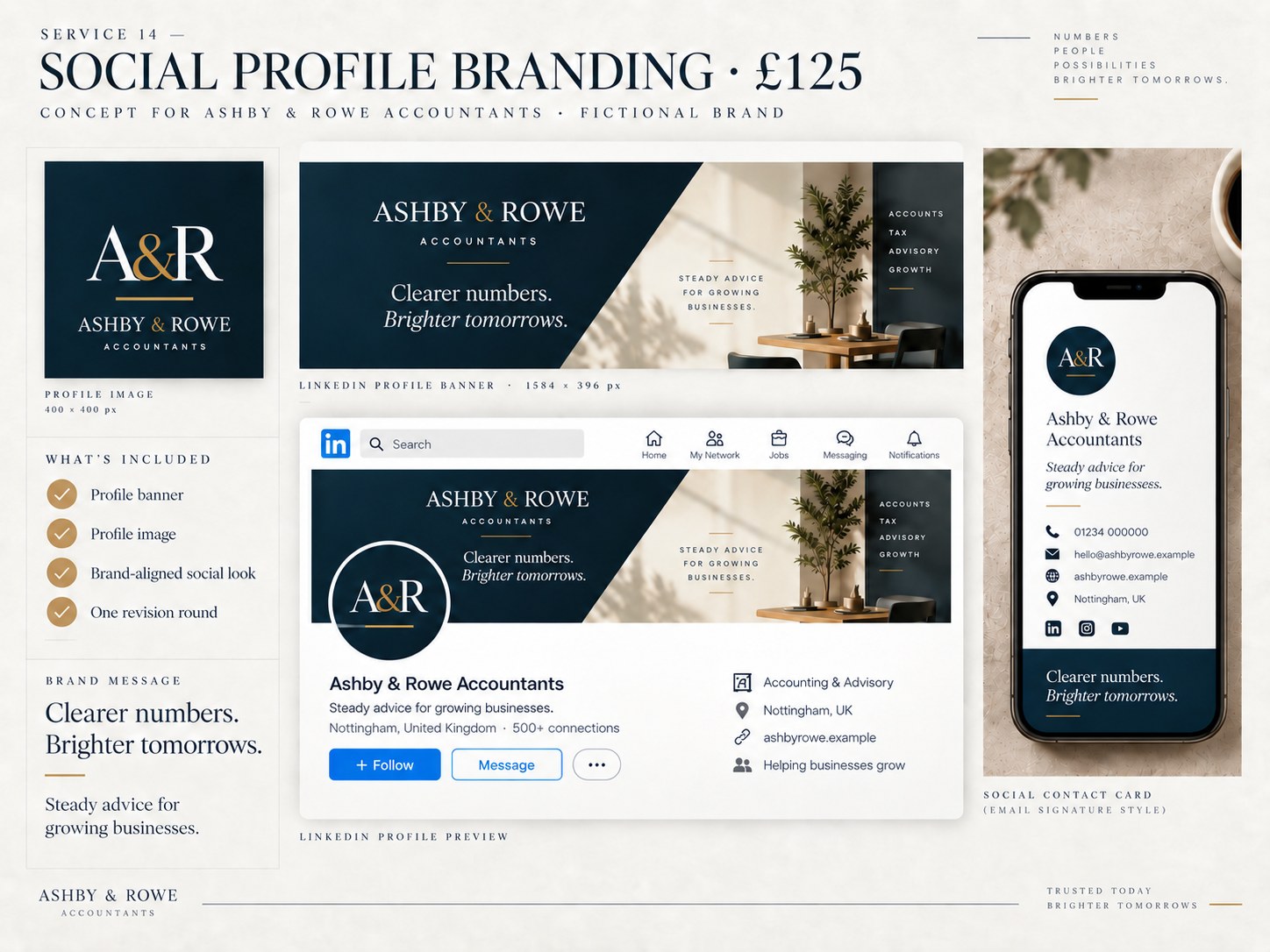 Social Profile Branding – example design by Create Marketing using a fictional brand