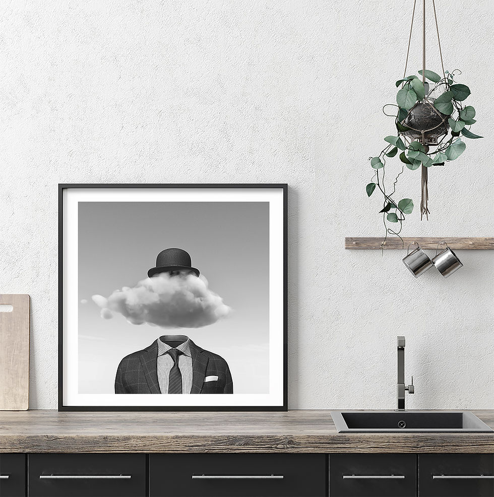 Miniatura: Obraz OBCHODNÍK S MRAKY B&W na plátně/plakátu