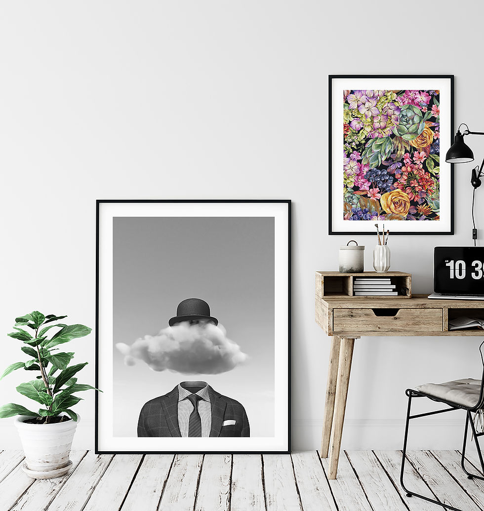 Miniatura: Obraz OBCHODNÍK S MRAKY B&W na plátně/plakátu