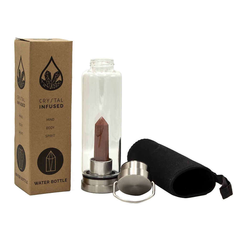 Thumbnail: Crystal Infused Glass Drinking Water Bottle