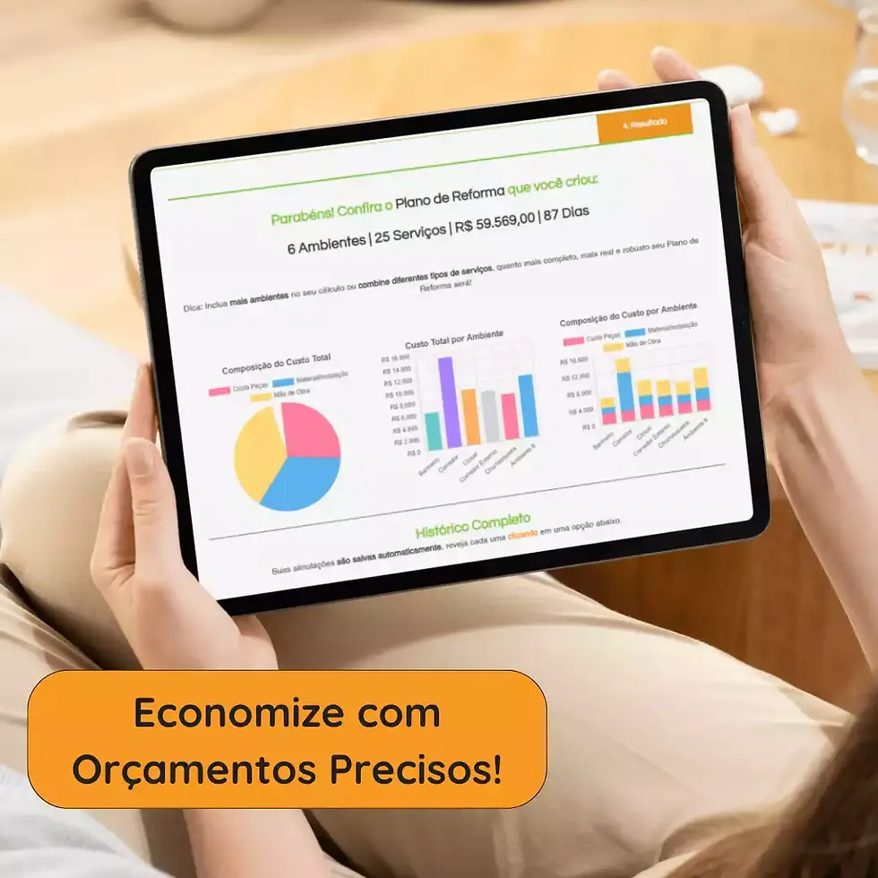 Sistema CalcuLarReformas para te ajudar a calcular a manutenção preventiva da sua casa.