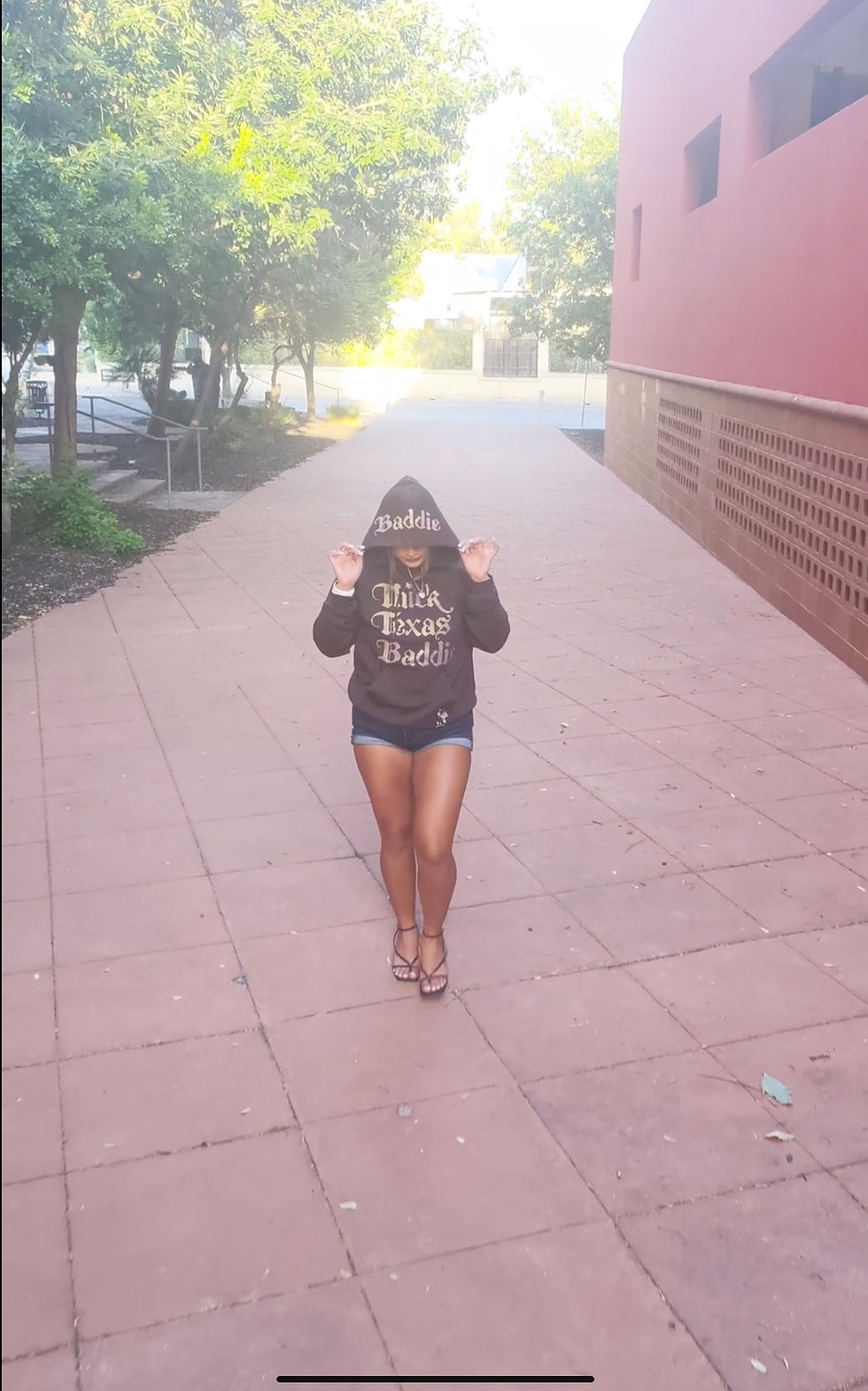 Thumbnail: Thick Texas Baddie text on hood (Hoodie)