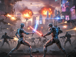 Image creation: AI's Epic Action Scene