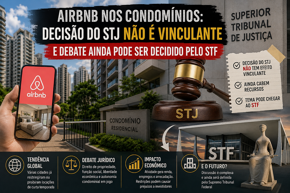 Airbnb nos condomínios: decisão do Superior Tribunal de Justiça NÃO é vinculante