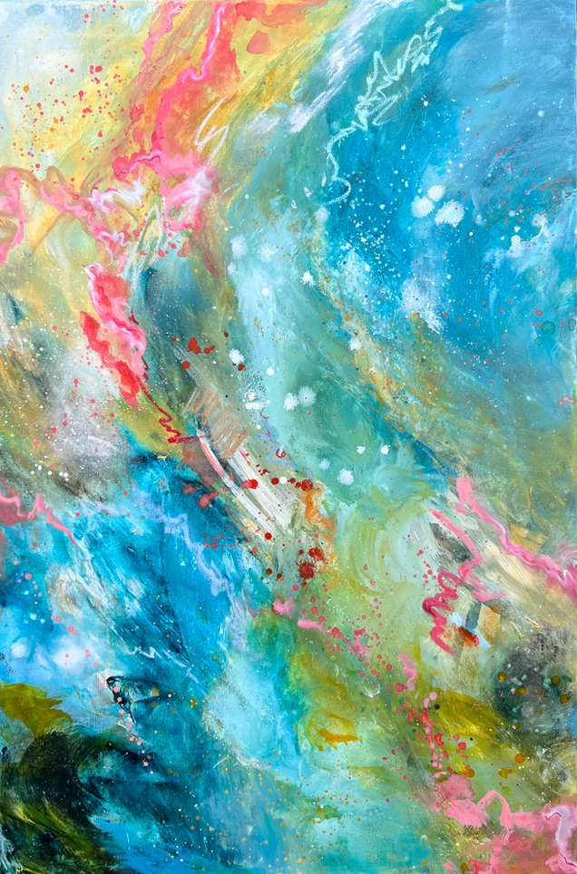 EXPRESSIVE VIBRANT ABSTARCT ACRYLIC PAINTING