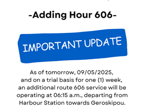 Announcement Route 606 by 09/05/2025 (for 1 week)