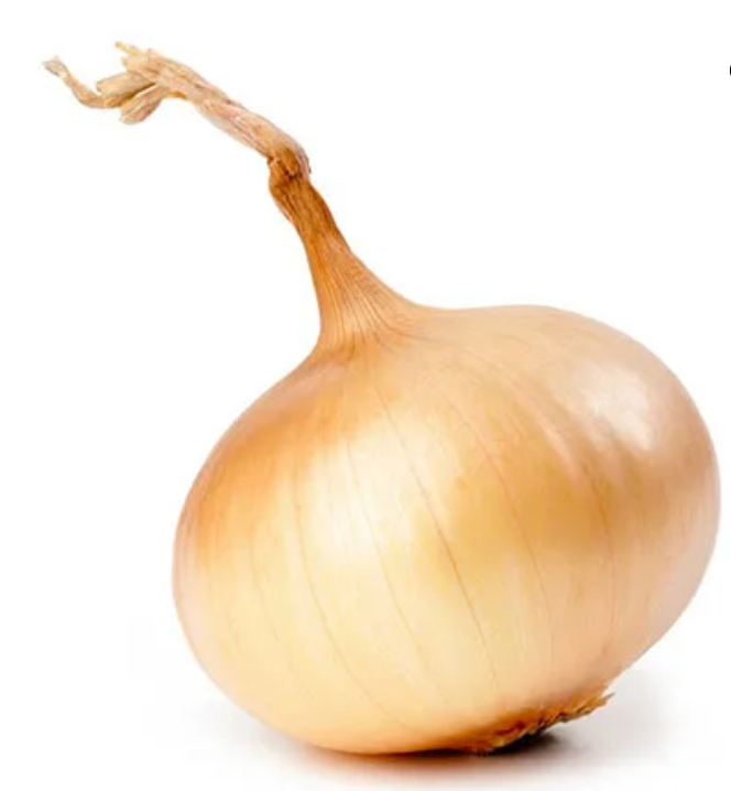 Single sweet onion with skin
