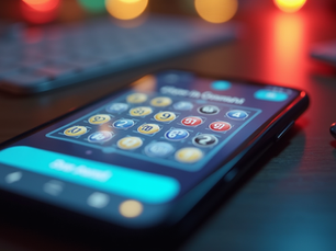 Ilustrasi permainan togel online keliling pada smartphone